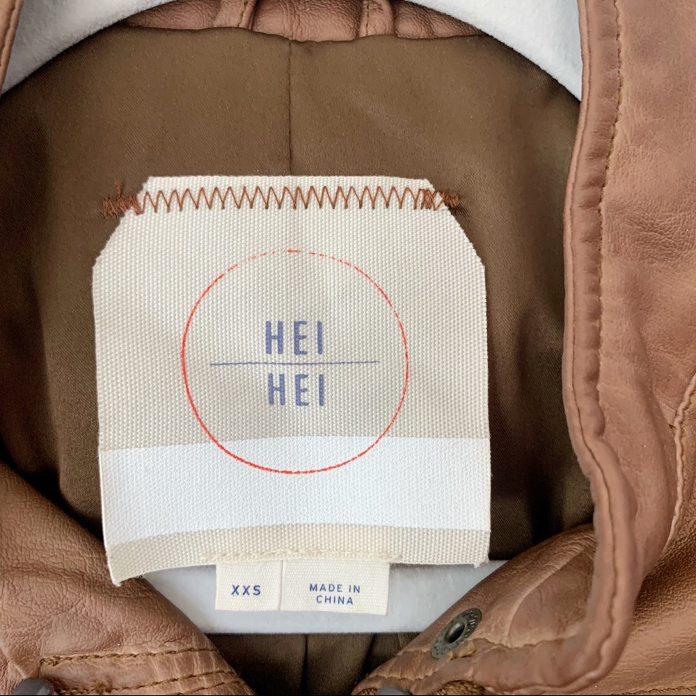 Anthropologie Hei Hei Vegan Leather Bomber Moto Jacket XXSmall - Picture 15 of 16